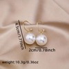 Bridal Large Pearl Drop Dangle Earrings Half Open Hoop Earrings