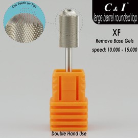 C & I Rounded Top Nail Cutter - Large Barrel Edition - E-File Head for Nail Files - Design for Quick Removal of Gel Nails (Extra Fine)