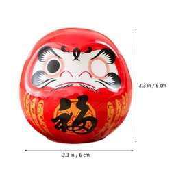 Ciieeo Japanese Daruma Doll Zen Statue Daruma Figurine Ceramic Bobble Doll Daruma Bodhidharma Japanese Decorations Red