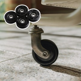 Yibuy 4 x Polyformaldehyde Ball Bearing V-Slot Equipped Pulley Guide Wheel for Door 50 x 10 x 16 mm