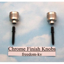 GRETSCH ELECTROMATIC ® STYLE ~ CHROME STRAP KNOBS - BUTTONS w/ BOLTS ~ 1 PAIR