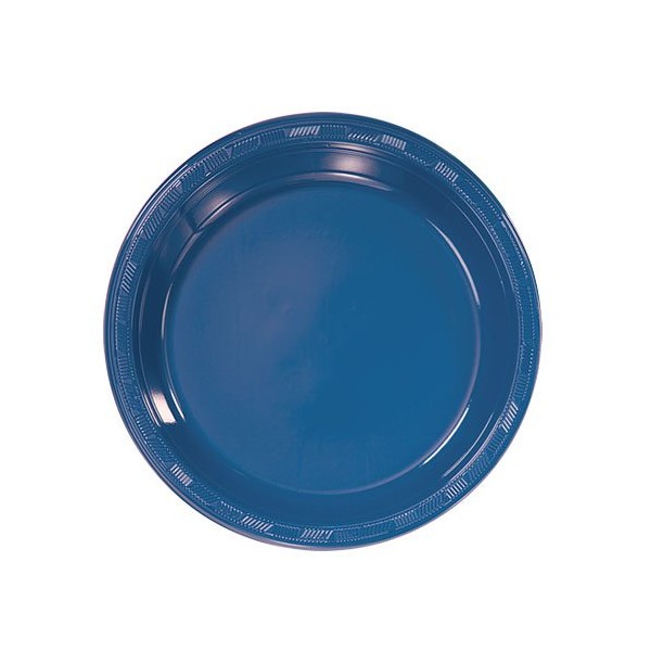 7" Plastic Disposable Plates 50 Ct - Royal Blue