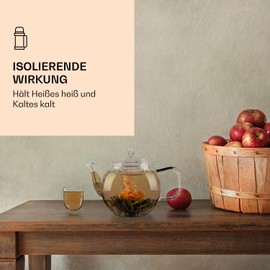 Feelino Ice-Bloom Double-Walled Jumbo Thermal Glasses Transparent Glasses incl. Tea Flower Large Tea Glasses / Coffee Glasses / Cocktail Glasses / Latte Macchiato Glasses with Floating Effect