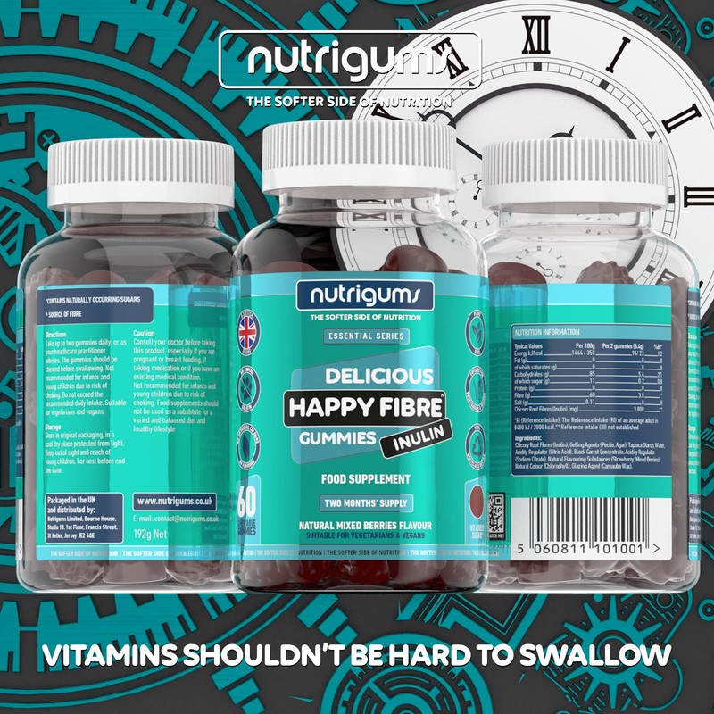 Happy Fibre (Inulin) Chicory Root Prebiotic Gummy | 3.8g Fibre