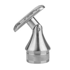 Cosch Edelstahl Adjustable pipe support with joint and support plate, stainless steel V2A (AISI 304), polished, K240, diameter 33.7 x 2.0 mm.