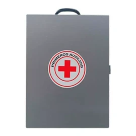 Volun Botiquín De Emergencia Chico Metálico Gris