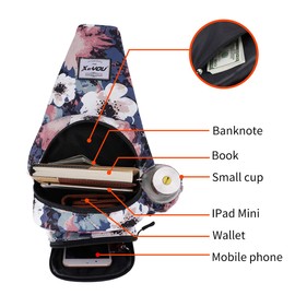 XEYOU Small Sling Bag Backpack Lightweight One Strap Bag Hiking Crossbody Chest Bag Unisex Shoulder Daypack