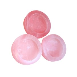 Natural Rose Quartz Tealight Candle Holders (Set of 3) – Hand Carved Crystal Stone – – Healing Crystal Decor for Meditation, Home & Gifts