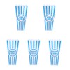 YOVECATHOU 5Pcs Plastic Red Blue White Striped Classic Popcorn Containers
