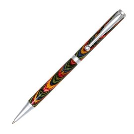 Lanier Pens Slimline Twist Pen - Brushed Satin - Oasis Color Grain