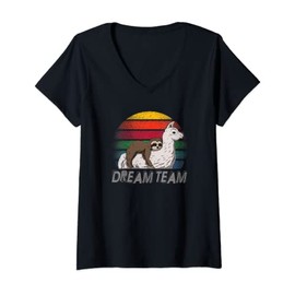 Womens Alpaca Sloth Dream Fur Animal Wool Blanket Llama V-Neck T-Shirt
