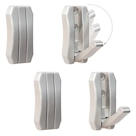 XSGTZMJ 4Pcs Foldable Hooks Wall Mount Zinc Alloy, Bathroom Wall Hook Retractable for Hanging Clothes Automatic Spring Retraction, Keys, Towels, Folding Hooks with Fixing Accessories (Silver)