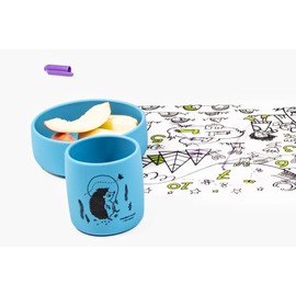 Moderno-Twist - Juego de 2 vasos para bebé, Azul, 2.5" x 3", 1