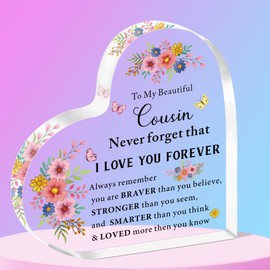 SMARGO Cousin Gifts from Cousin, Acrylic Plaque Gifts for Cousin, Birthday Christmas Thanksgiving Present for Cousin