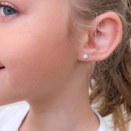 BriLove 925 Sterling Silver Minimalist Earrings Round Stud Set for Women Men Unisex 3 pairs, Black Rose-Gold-Toned