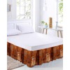 Burnt Orange Bed Skirt Queen Size 16 Inch Drop, Adjustable