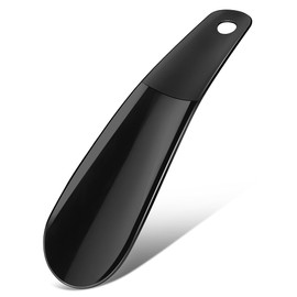 Senbers Plastic Shoe Horn 6.3 Inch - Shoe Horn Travel Size Small Shoe Helper Small Plastic Shoehorn Travel Shoe Horn Wide Short for Kids Women(Black)