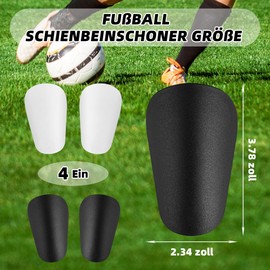 Molkor Mini Shin Pads, 2 Pairs, Comfortable Small Football Shin Pads, 8 x 5 cm, Mini Shin Pads, Football for Children, Women, Men, Protective Equipment (Black and White)
