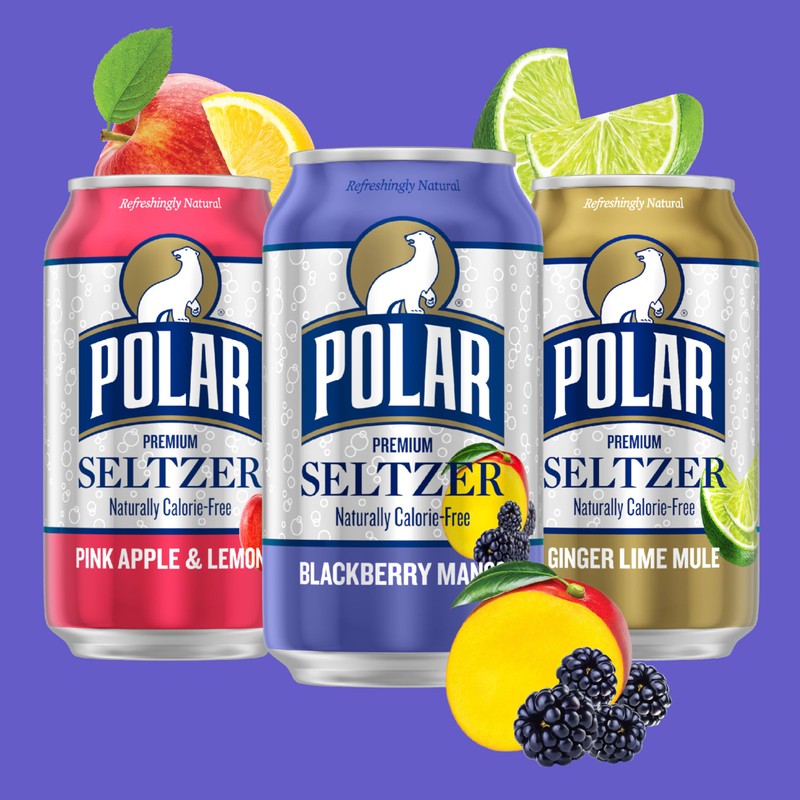 Polar Seltzer Water Newbies Variety Pack, 12 fl oz cans,
