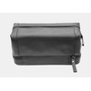 Men's Soft Black Leather Zipped Bottom Wash Bag Toiletry Bag