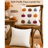 Faux Lamb Fur Fall Pillow Cover 18x18, Soft Fluffy Decorative