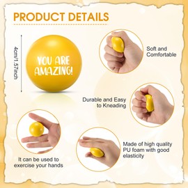 Syhood 10 Pack Easter Mini Stress Balls 1.57 Inches DIY Foam Squeeze Relief Balls for Kids Adults Students Hand Exercise Toys Fidget Anxiety Balls for Easter Basket Stuffed Party Favors(Yellow)