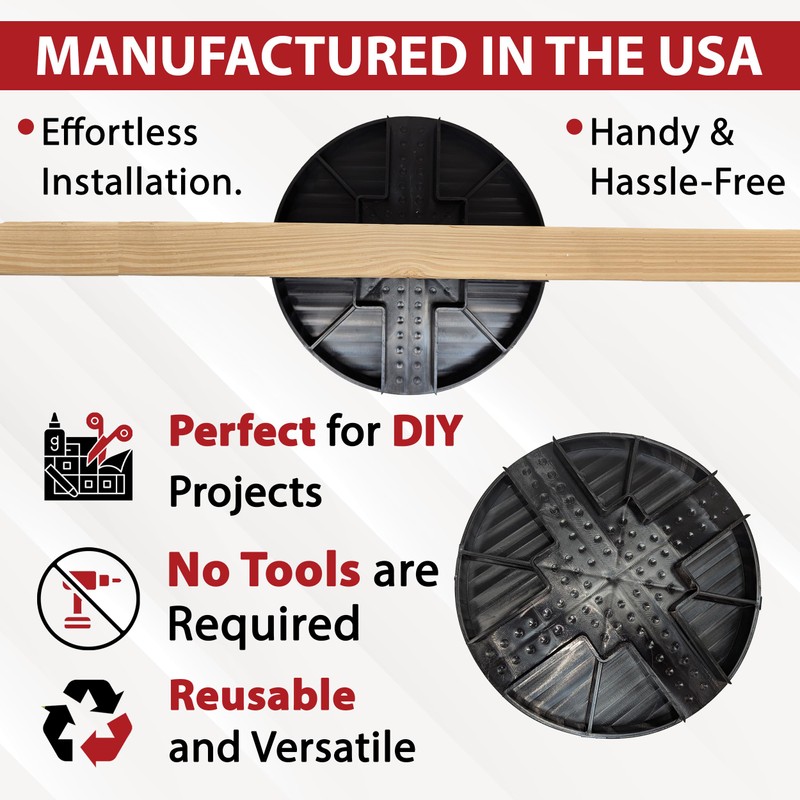 USA Made Original Round Foundation Block (10-Pack) – Durable Deck