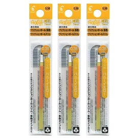 Pilot FriXion Ball Slim Refill for Other Color Types, 0.38mm, Honey Yellow, LFBTRF12UFHY 1 Pack x 3 Pack Set