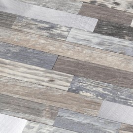 Yipscazo 40 Sheets Peel and Stick Stone Metal Backsplash, PVC Wall Tiles Stick on Tiles for Backsplash Kitchen, Bathroom, Fireplace (6'' X 12'', Light Wood)