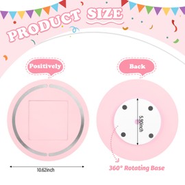 RZYLKA 360° Round Turntable for Tonies Box Organizer Tonie Storage Shelf Wall Mounted, Magnetic Floating Shelves for Toniebox, Tonies Characters, Display Collection 10~20 Characters (Pink)