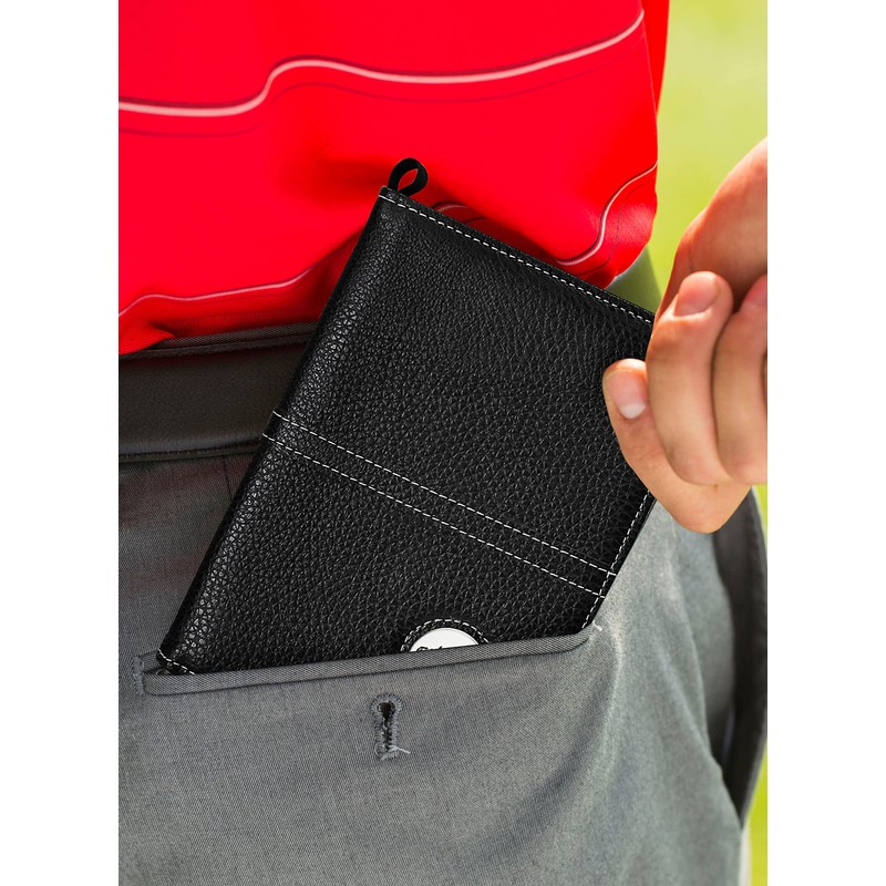 Callaway Golf Horizontal Leather Scorecard Holder with Ball Marker, Black