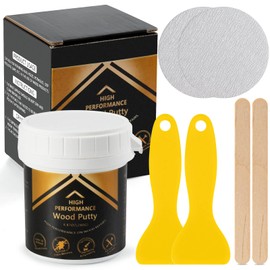 Deuvuo Black Wood Filler, High-Performance Black Wood Putty,Paintable & Sandable Black Black Wood Filler Epoxy - Quickly Fix Wood Cracks And Blemishes With Wood Hole Filler (32Oz)