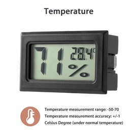 Hynnio 5 x Digital Mini Thermometer, Temperature Thermometer, Humidity Thermometer, Mini Thermometer, Digital Hygrometer, Indoor Temperature and Humidity, Black