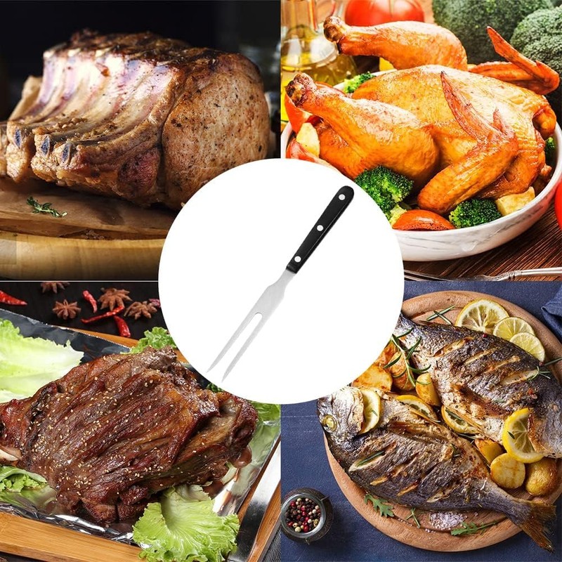 LATRAT 1 Piece Meat Serving Fork, Grill Fork, Stainless Steel