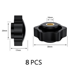 8 PCS Handle Wing Nuts,Clamping Star Knobs,Thumb Screws Nuts (M10*38mm)