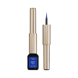 L'Oréal Paris Matte Signature Eyeliner 02 Blue, Blue Eyeliner with Precision Brush for a Precise Eyeliner - Smudge-proof and Waterproof - 3 ml