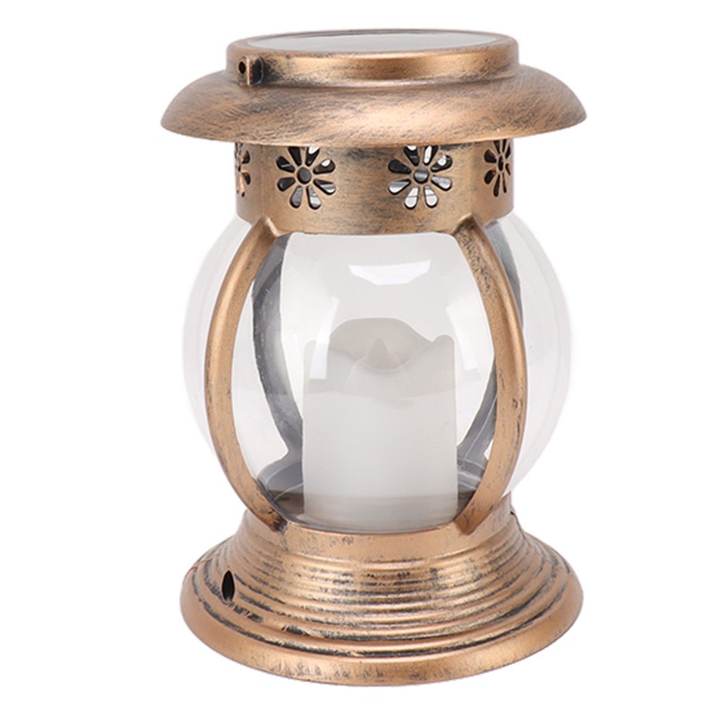 Brass Color Courtyard Solar Powered Hanging Lantern Light IP44 Waterproof