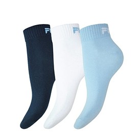Fila 3 pairs of socks Quarter sneaker socks Trainer unisex 2.5 - 11 UK - different Colors: Color: Sky | Size: 6-8 UK