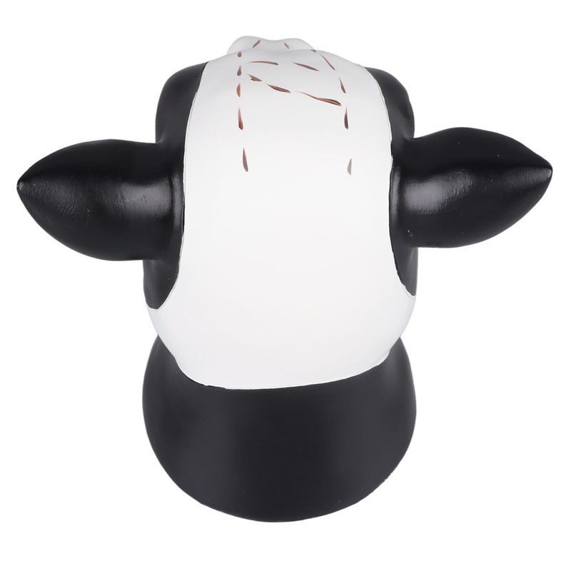 Black White Cow Head Wearing Glasses Statues Resin Stable Glasses