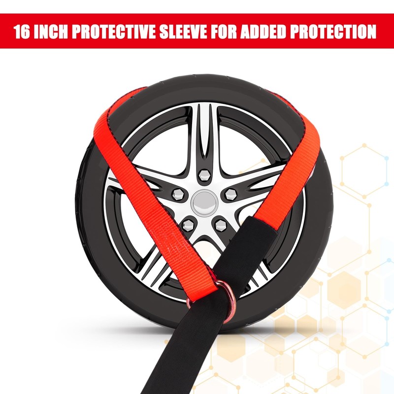 Wowangce 8Pack 2'' X 8ft Tow Truck Straps Lasso Wheel