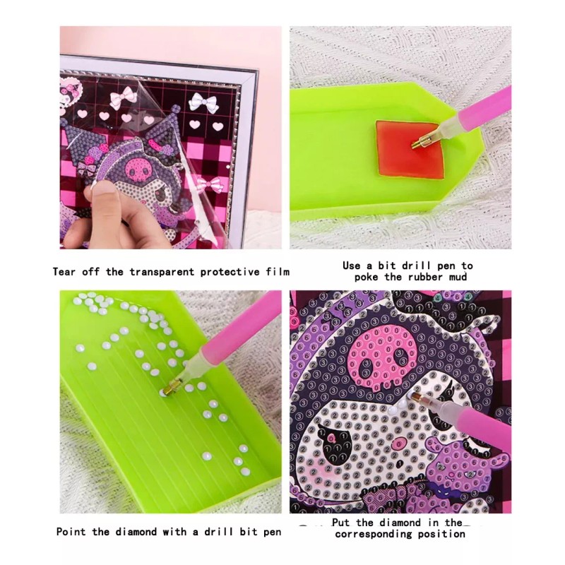 KH Set Juguete Arte Diamante Puntura Niñas Pintura 3d Sanrio