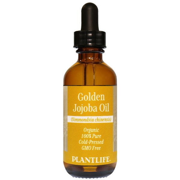 Plantlife Golden Jojoba Carrier Oil - Cold Pressed, Non-GMO, and Gluten Free Carrier Oils - for Skin, Hair, and Personal Care - 2 oz