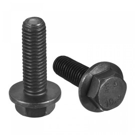 sourcing map Metric M10x30mm Hex Flange Bolts, 6pcs 10.9 Grade Carbon Steel Hexagon Head Screws