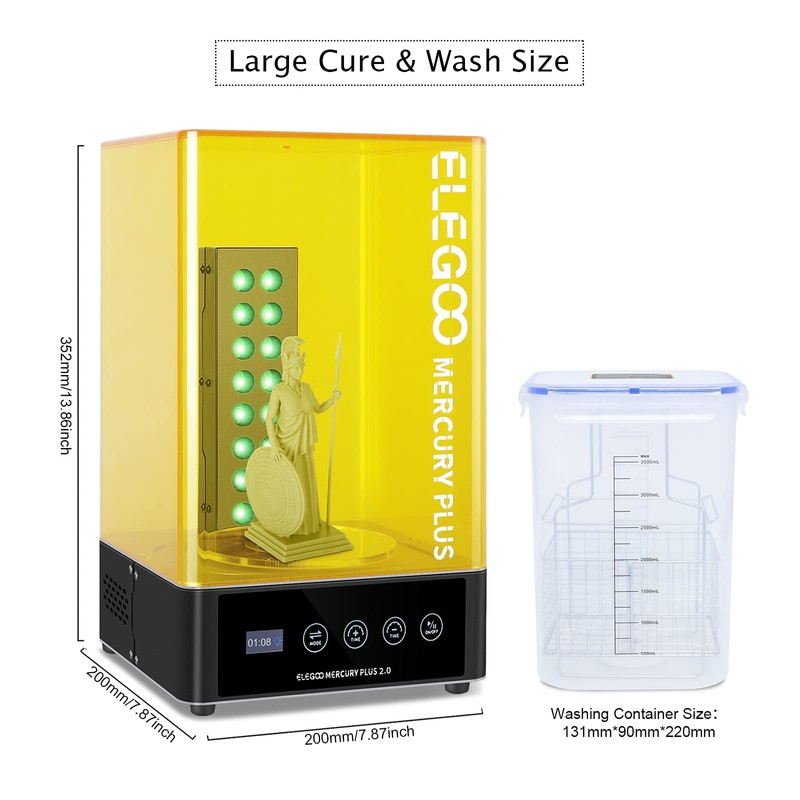 ELEGOO Mercury Plus 2.0 Wash and Cure Station Washing and