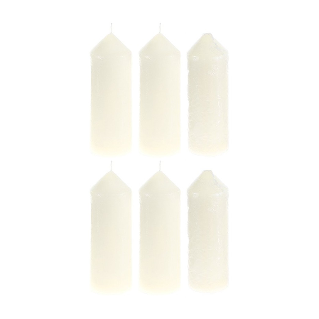 Mega Candles 6 pcs Unscented Ivory Dome Top Pillar Candle, Economical One Time Use Event Wax Candles 2 Inch x 6 Inch, Wedding Receptions, Birthdays, Party, Celebrations, Florists, Churches & More