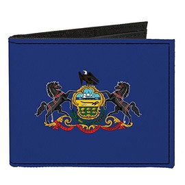 Buckle-Down Canvas Bi-fold Wallet-Pennsylvania Flag, Multicolor, One Size