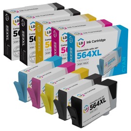 LD Products Compatible Ink Cartridge Replacements for HP 564XL High Yield (1 CN684WN Black, 1 CB323WN Cyan, 1 CB324WN Magenta, 1 CB325WN Yellow, 1 CB322WN Photo Black, 5-Pack)