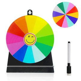 Delizon 6 Inch 2 Wheel Spinning Prize Wheel, 12 Slot Spinning Wheel Fortune Game, Party, Classroom or Home Education, Sunflower Pattern