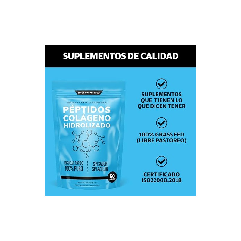 Péptidos Colágeno Hidrolizado Puro Tipo Iii Días Certificado 100 Pastoreo