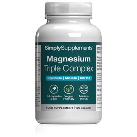 Magnesium Triple Complex | Glycinate, Malate & Citrate | Supports Energy, Muscles, Bones & Nervous System | 120 Vegan Capsules | UK Made | GMP-Certified